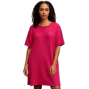 2/$30 Vero Moda Pink Sweater Dress w/ silver sequin size XL NWT